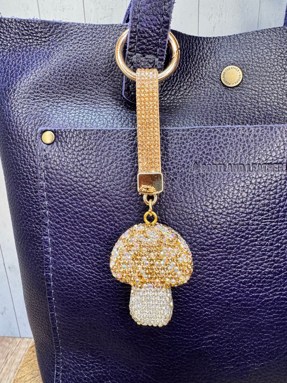 Mushroom Gold Purse Charm Sparkly Sequin Bag Charm Fun Charm NEW! Fast Ship